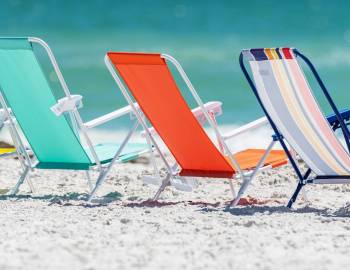 Chairs on the beach.