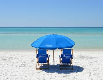 Cabana Man Beach Chair Set up in Seaside, Florida
