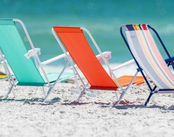 Chairs on the beach.