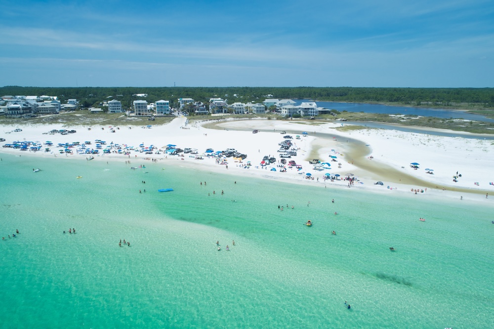Aerial View of Famous Grayton Beach, Florida.